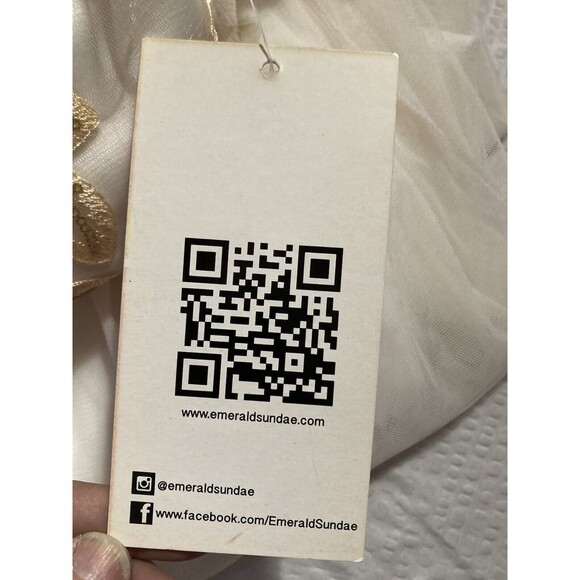 Emerald Sundae Dress Sz 7 Ivory Metallic Embroidered Wedding Party Ball Gown New - Picture 7 of 15